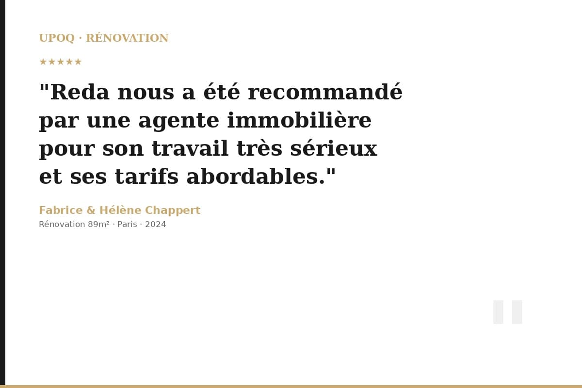 Témoignage Fabrice H. — UPOQ Rénovation