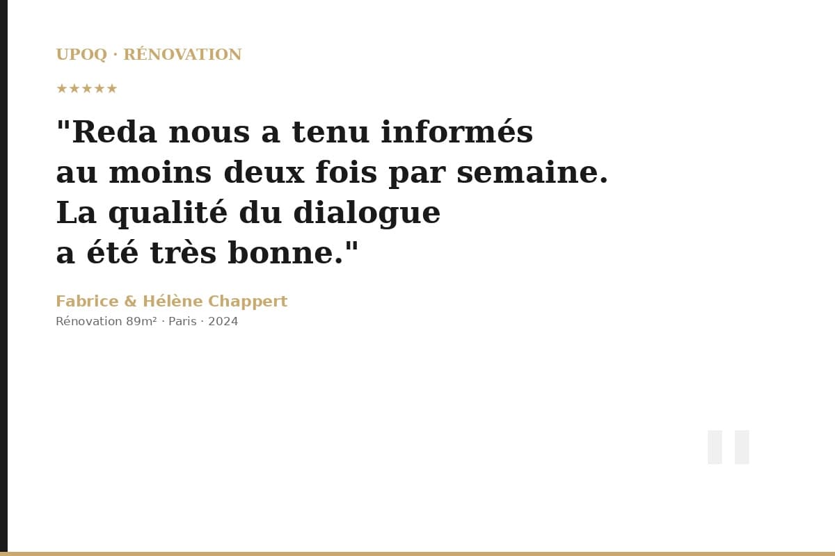 Témoignage Fabrice H. — UPOQ Rénovation