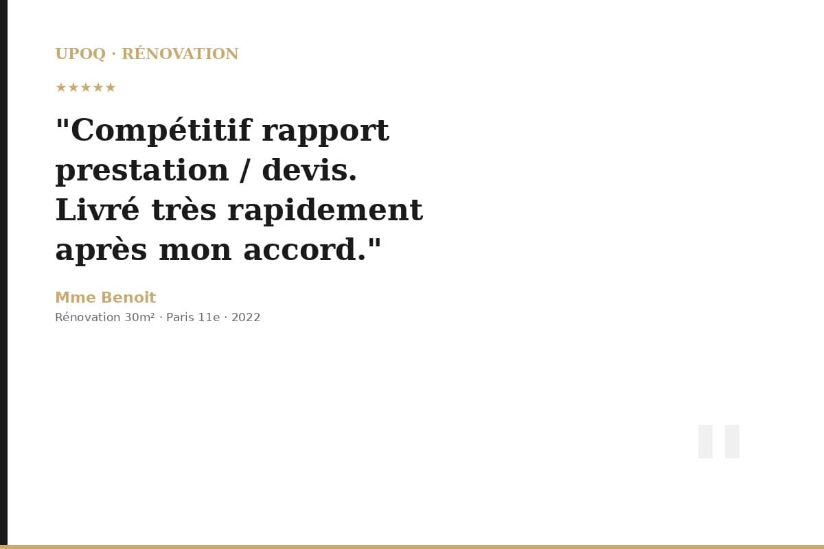 Témoignage M.B. — UPOQ Rénovation